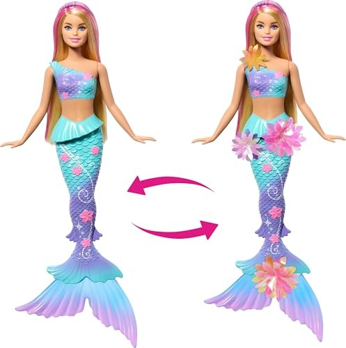 🔴MUÑECA BARBIE SIRENA MAGICA DE FLORES