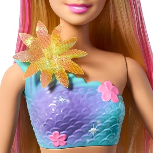 🔴MUÑECA BARBIE SIRENA MAGICA DE FLORES