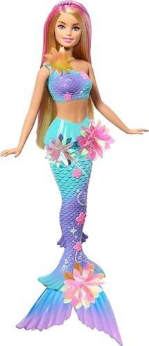 🔴MUÑECA BARBIE SIRENA MAGICA DE FLORES