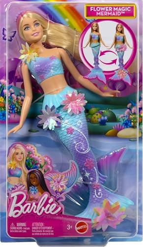 🔴MUÑECA BARBIE SIRENA MAGICA DE FLORES
