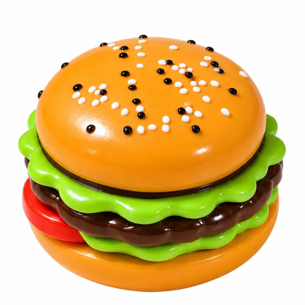 Hamburguesa de juguete brillante.webp