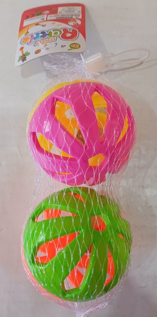 Sonajero pelotas x2 en red LOvely RAttle
