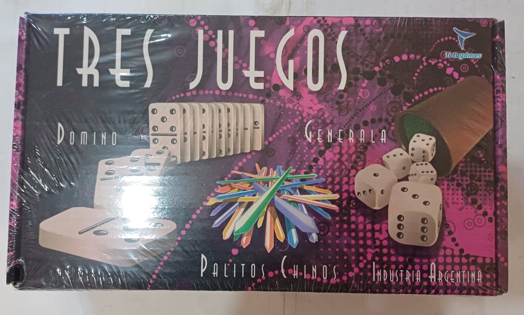 TRES JUEGOS DOMINO GENERALA PALITOS CHINOS