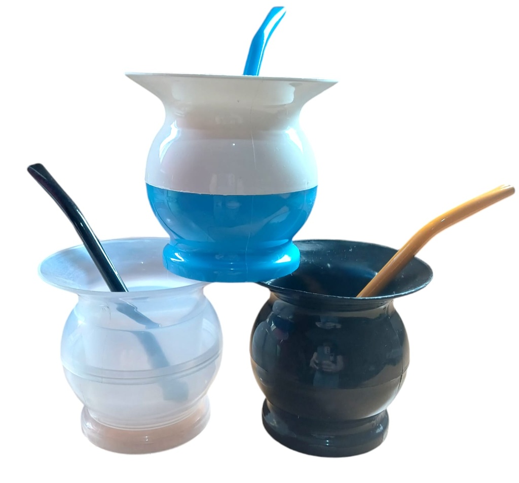 [ART2222] MATE PLASTICO LISO/COMBINADO C/BOMBILLA