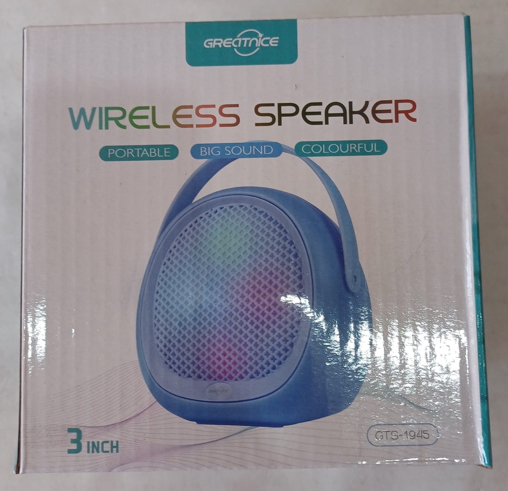 [ART2239] PARLANTE 3PLG BT COLORES C/LUZ  GREATNICE