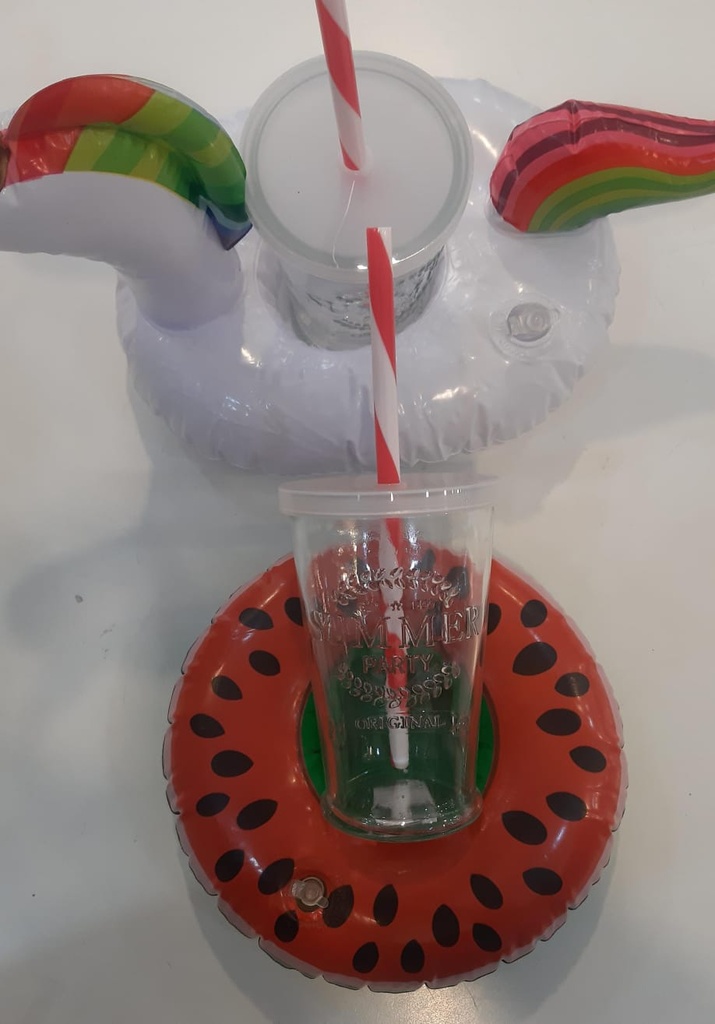 Inflable Porta Vaso+Vaso Vidrio C/Bombilla