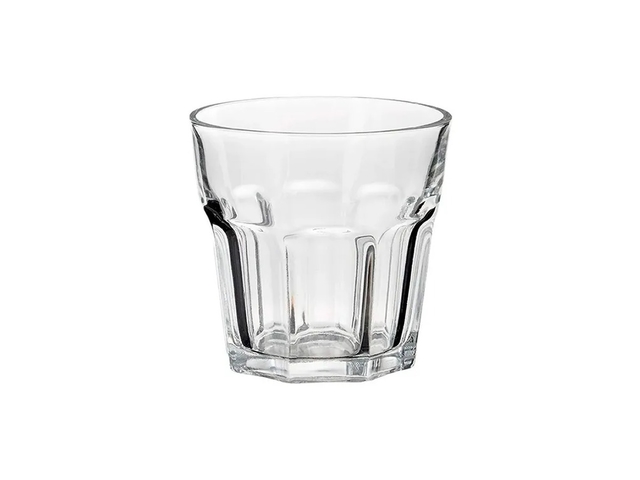 Vaso trago bajo facetado 350ml Durax