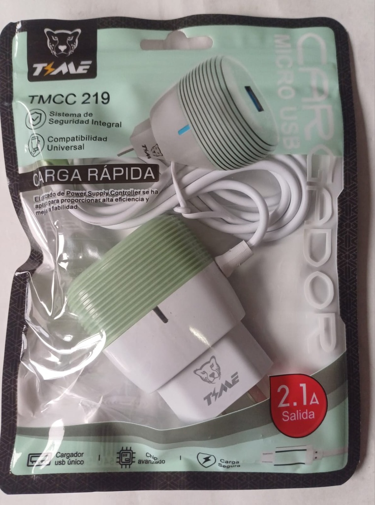 CARGADOR TIME V8 CARGA RAPIDA 2.1 EN BOLSA