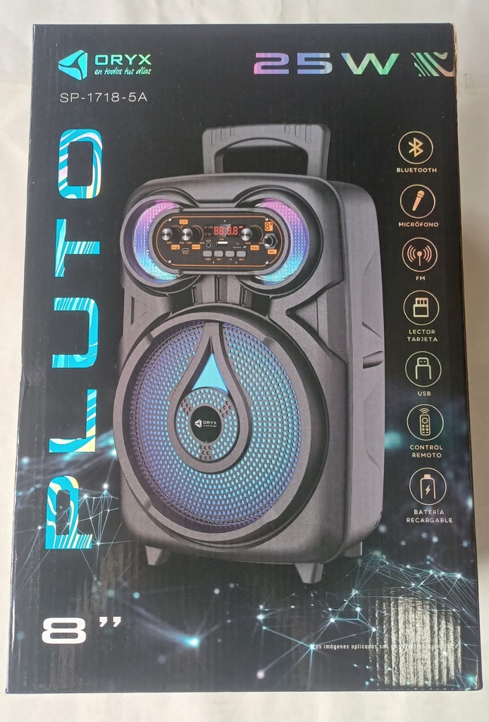 PARLANTE PLUTO 8PLG BT/MP3/USB CON MICROFONO ORIX