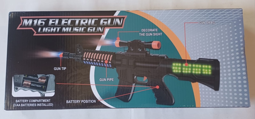 ARMA EN CAJA LUZ Y SONIDO M16 ELECTRIC GUN