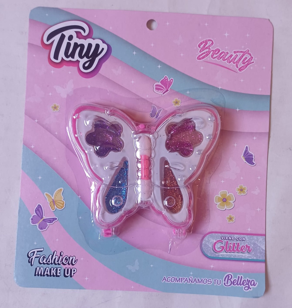 SET DE MAQUILLAJE EN BLISTER GLITTER CORONA/MARIPOSA
