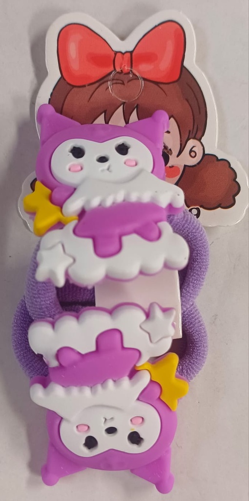 Colitas con aplique de goma Kuromi x par
