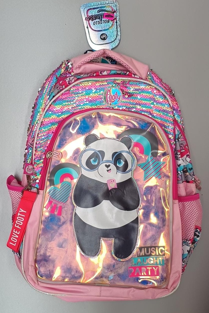 🔵Mochila Footy Osito c/lentejuelas