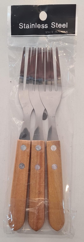 Cubierto Mango Madera x Unidad (Tenedor)