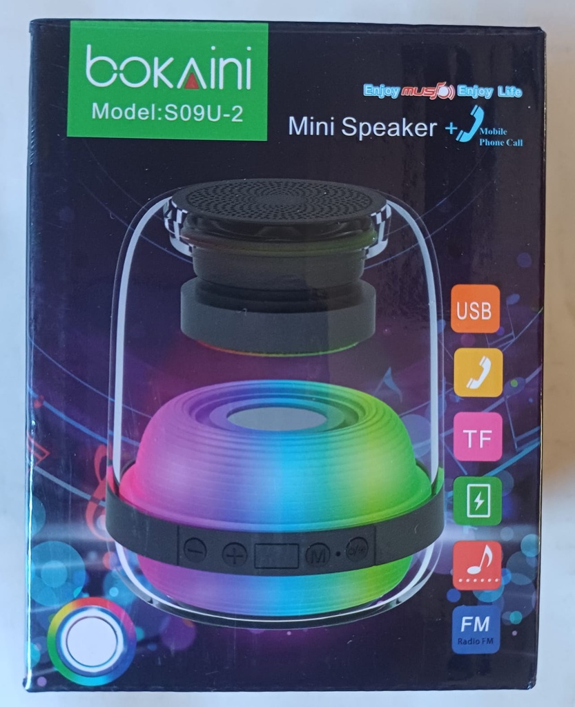 PARLANTE BLUETOOHT TRANSPARENTE C/LUCES S09U-2