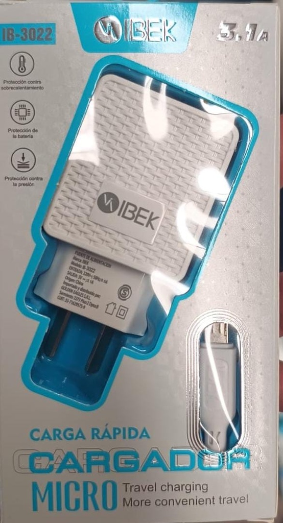 [IB-3022] CARGADOR 3.1A V8 IBEK