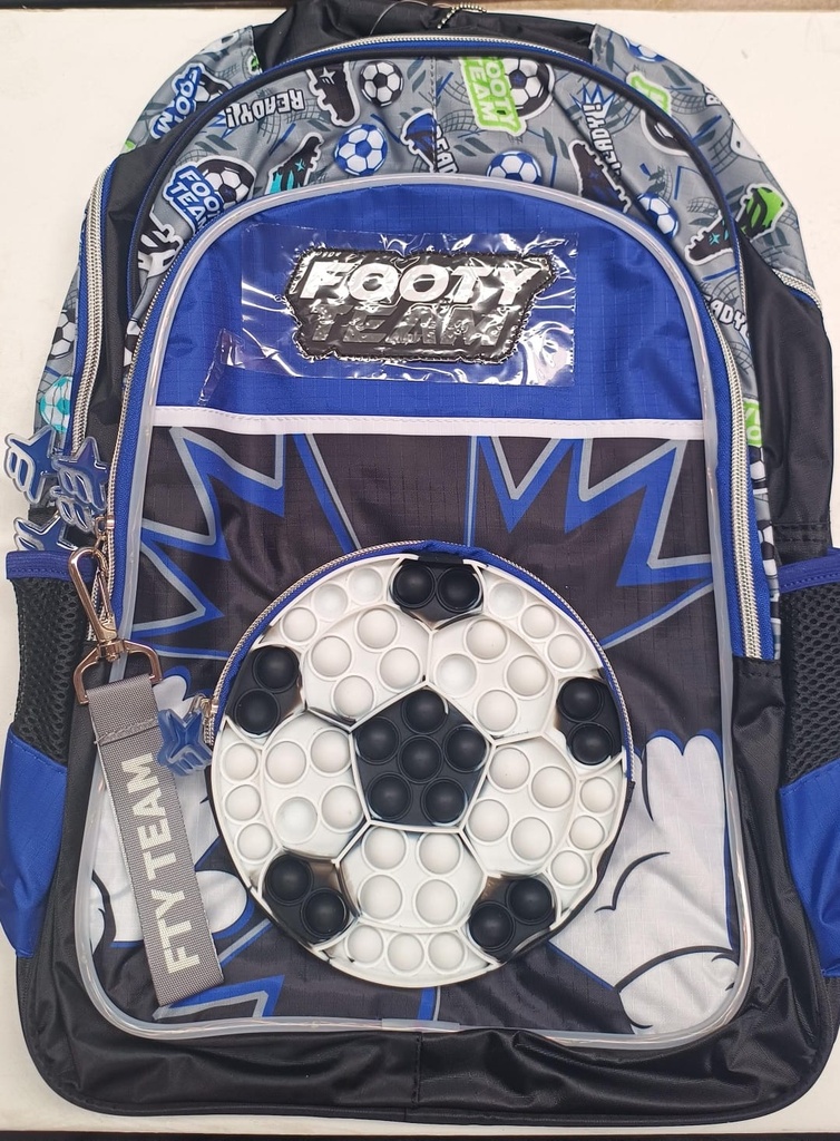 🔵Mochila Espalda Footy Pop it Con Led 18" (Futbol)