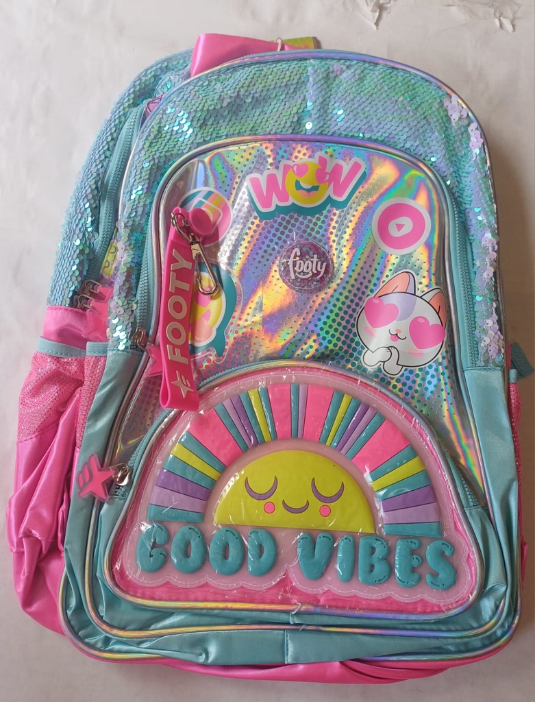 🔵Mochila Espalda Footy 18" Good Vibes