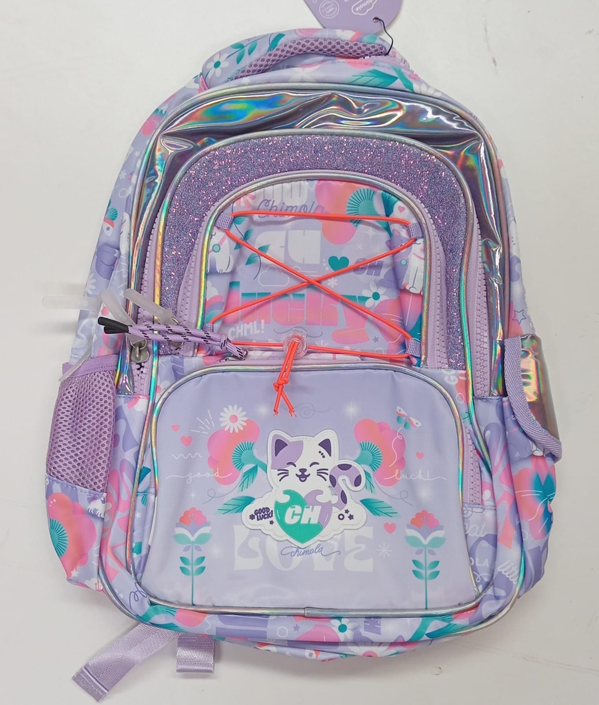 🔵Mochila Espalda Chimola Cat Niveles rainbow 16"