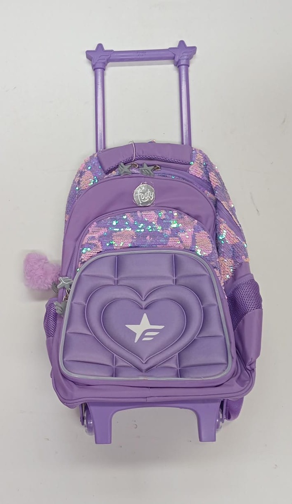 🔵Mochila Carro Footy Corazón con Led 18"