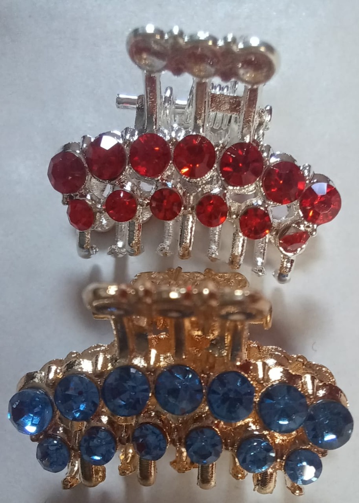 BROCHE CHICO METAL C/STRASS X UNIDAD