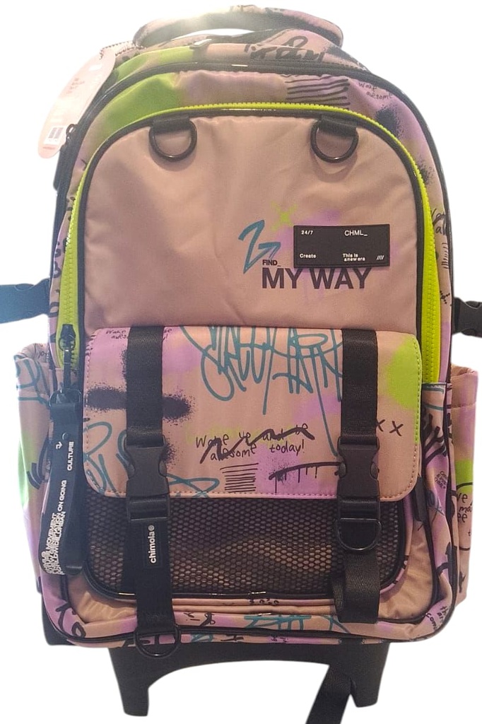 🔵Mochila Carro Chimola Fullprint Graffitti 18"