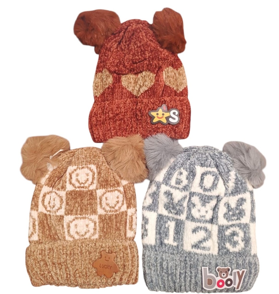[ART3650] Gorro para bebé chenille orejitas