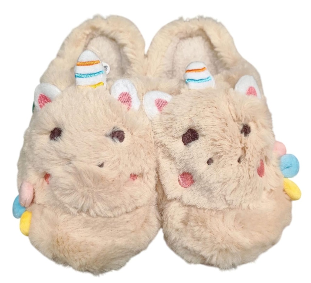 Pantuflas capibara unicornio - Talle 30-35