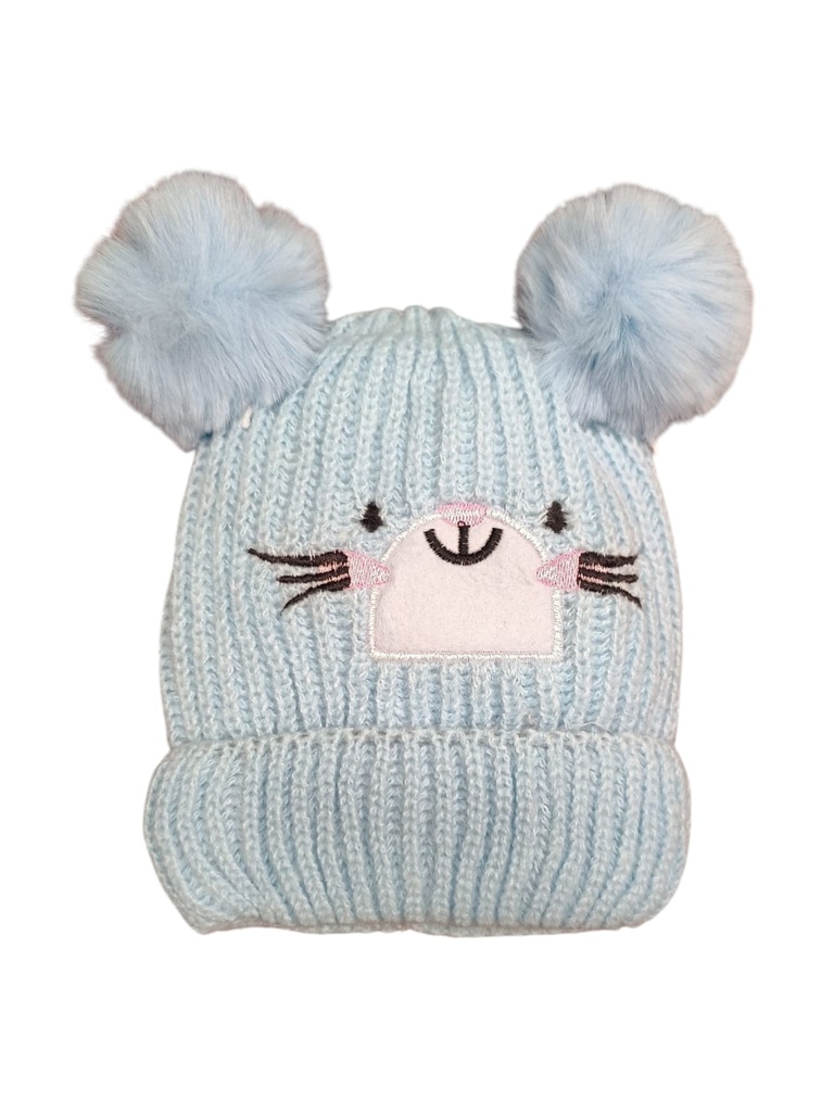Gorro niño doble pompón