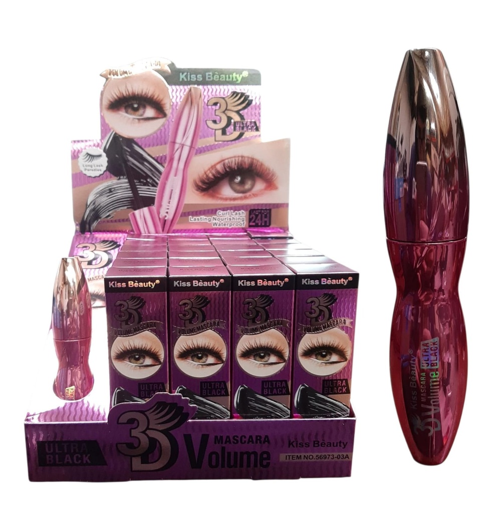 Máscara de pestañas 3D ultra black Kiss Beauty