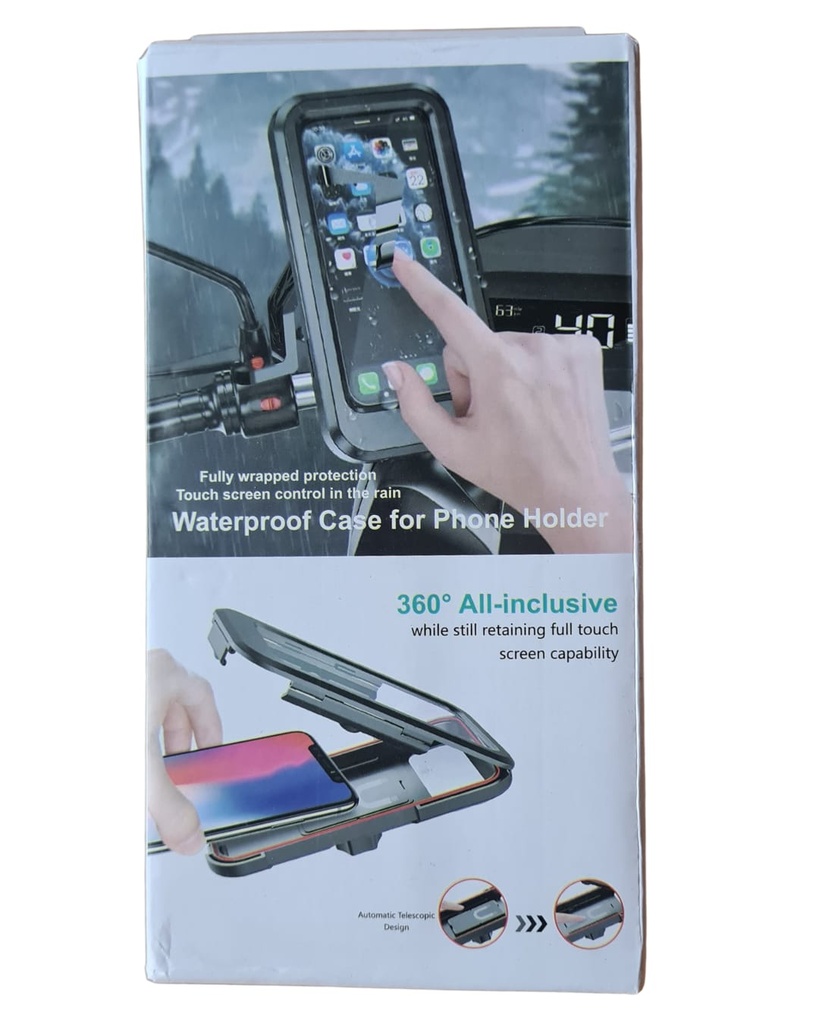 SOPORTE PARA CELULAR MOTO ESPEJO HERMETICO CONTRA AGUA M4