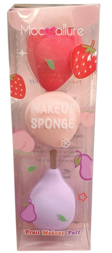 Esponja para maquillaje frutas x3