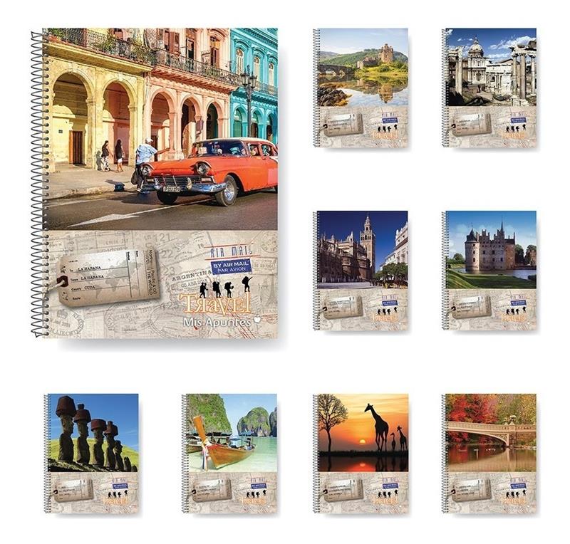 🔴Cuaderno Mis Apuntes Travel con espiral (Rayada)