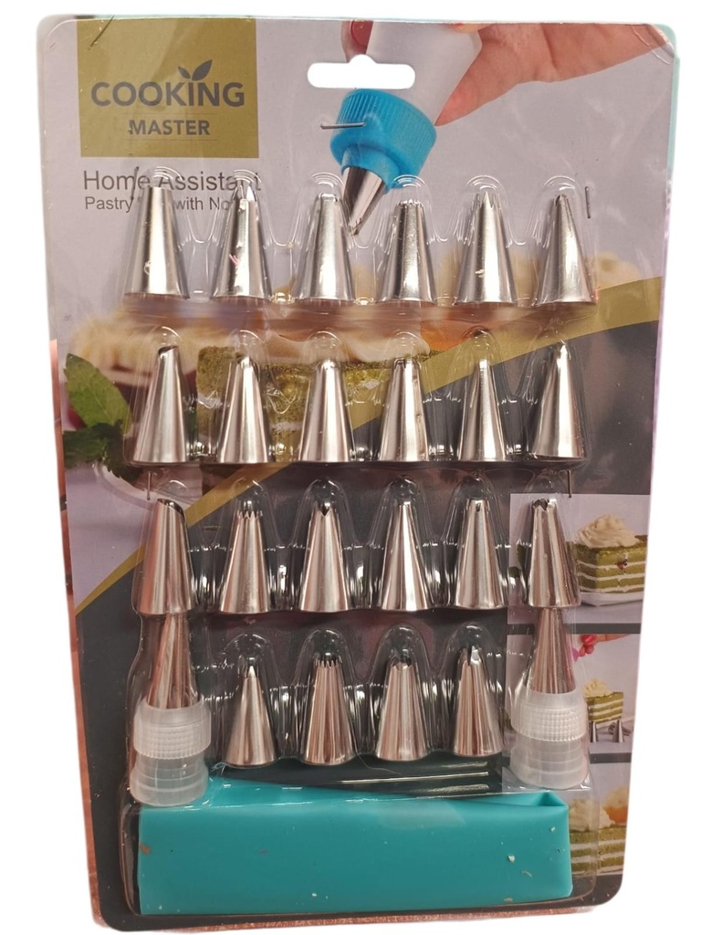 MANGA PASTELERA C/ 24 BOQUILLAS