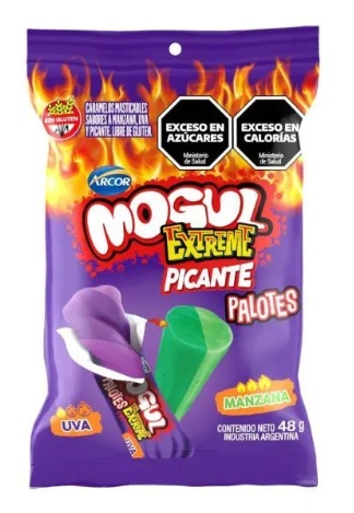 Caramelo Mogul Extreme palotes picantes x8 unidades