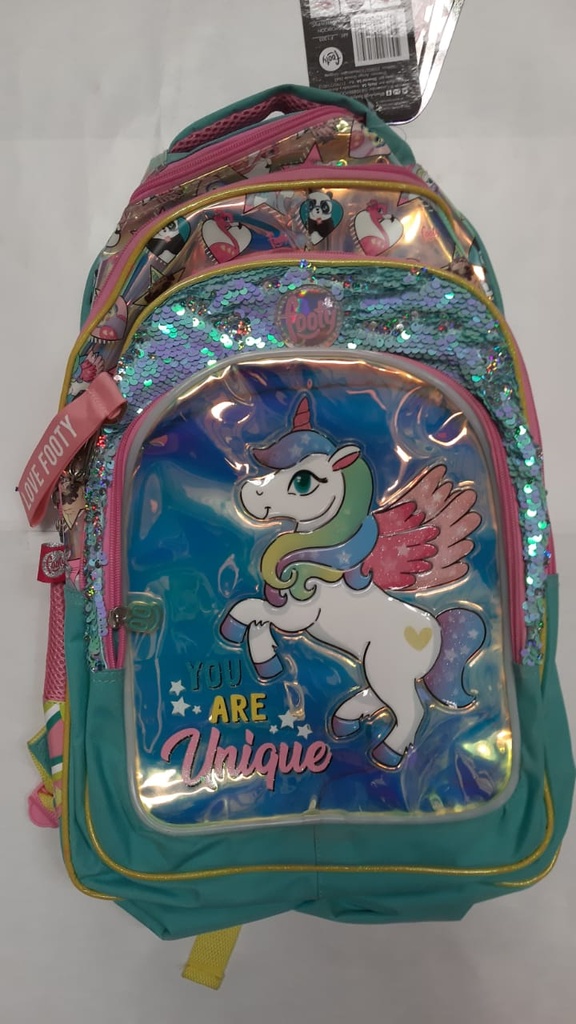 🔵Mochila Footy Unicornio Con Luz