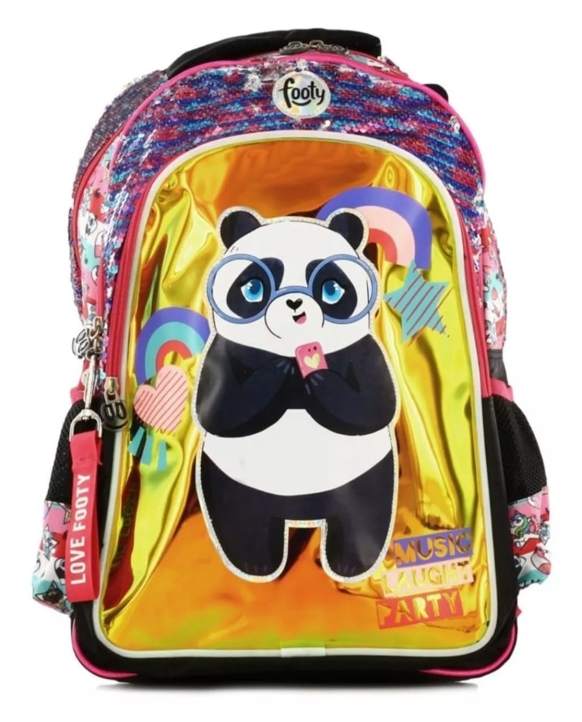[MO023] 🔵Mochila Footy Panda Hipster Con Luz