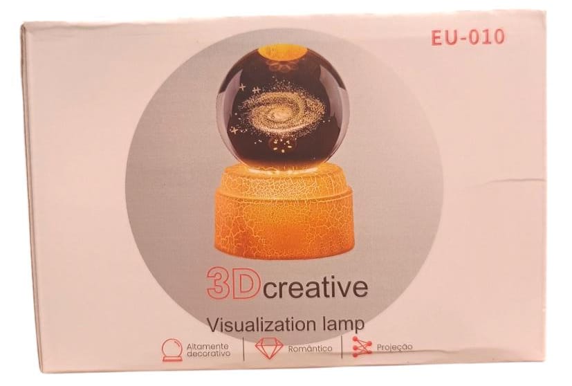 Esfera de Bola Cristal con base GIRA de madera y cable USB