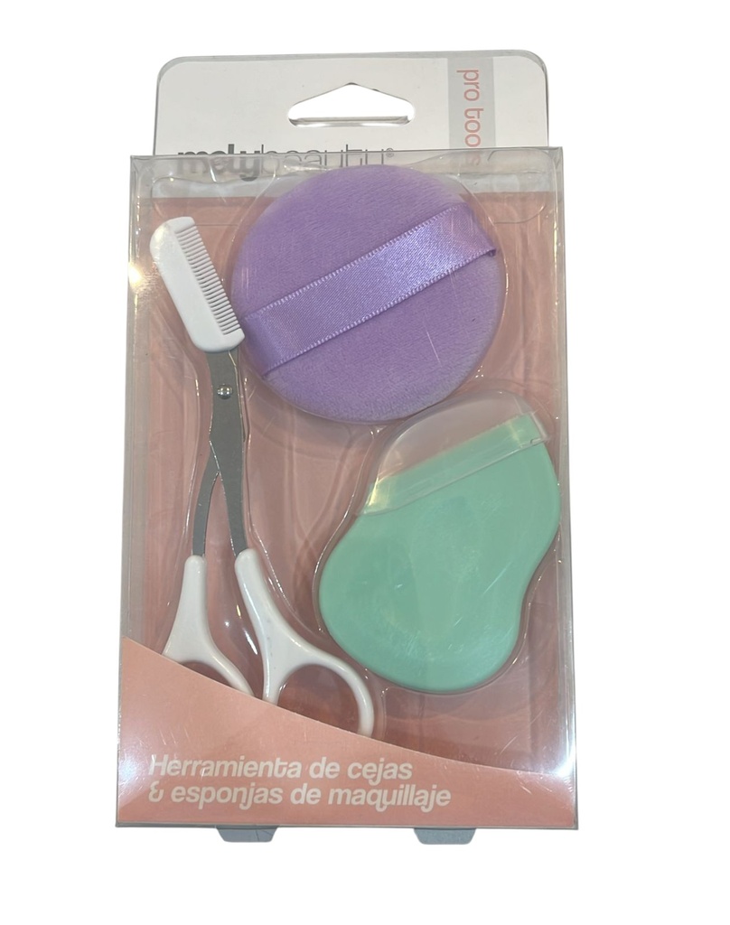 Herramientas de Cejas y Esponja de Maquillaje