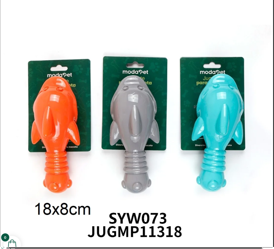 JUGUETE MASCOTA TIBURON GOMA