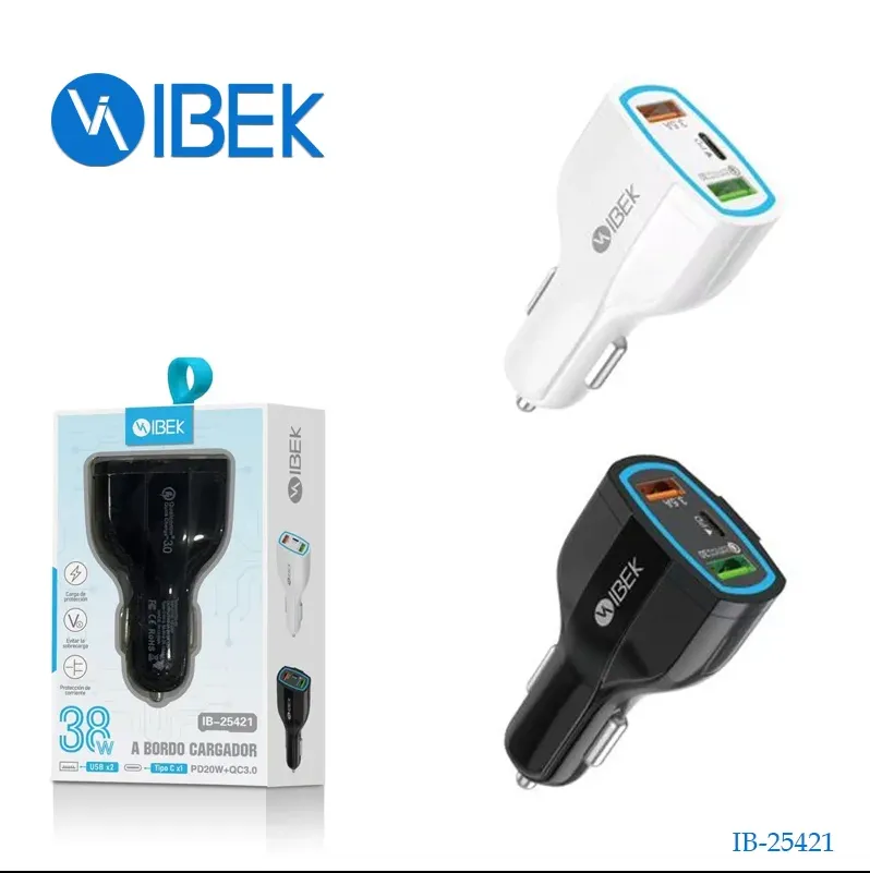 CARGADOR AUTO IBEK IB-25421