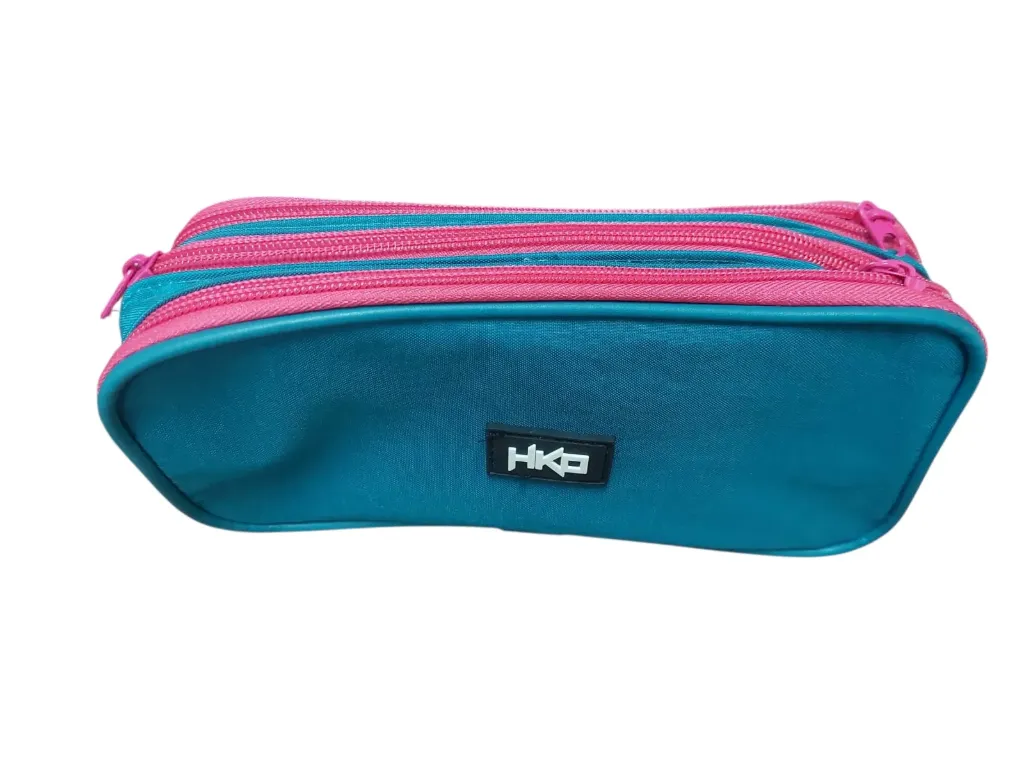 🔵Cartuchera Henko 3 Cierres Bicolor