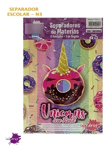 🔵SEPARADORES DE MATERIAS N°3 X6 INK DROP (Lovely)