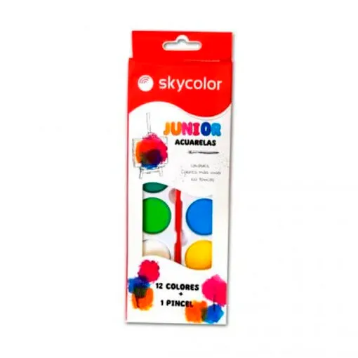 🔵ACUARELA SKYCOLOR 12 COLORES + PINCEL