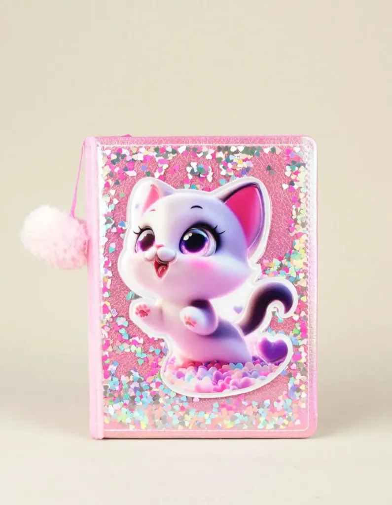 ANOTADOR GATITO BRILLOSO