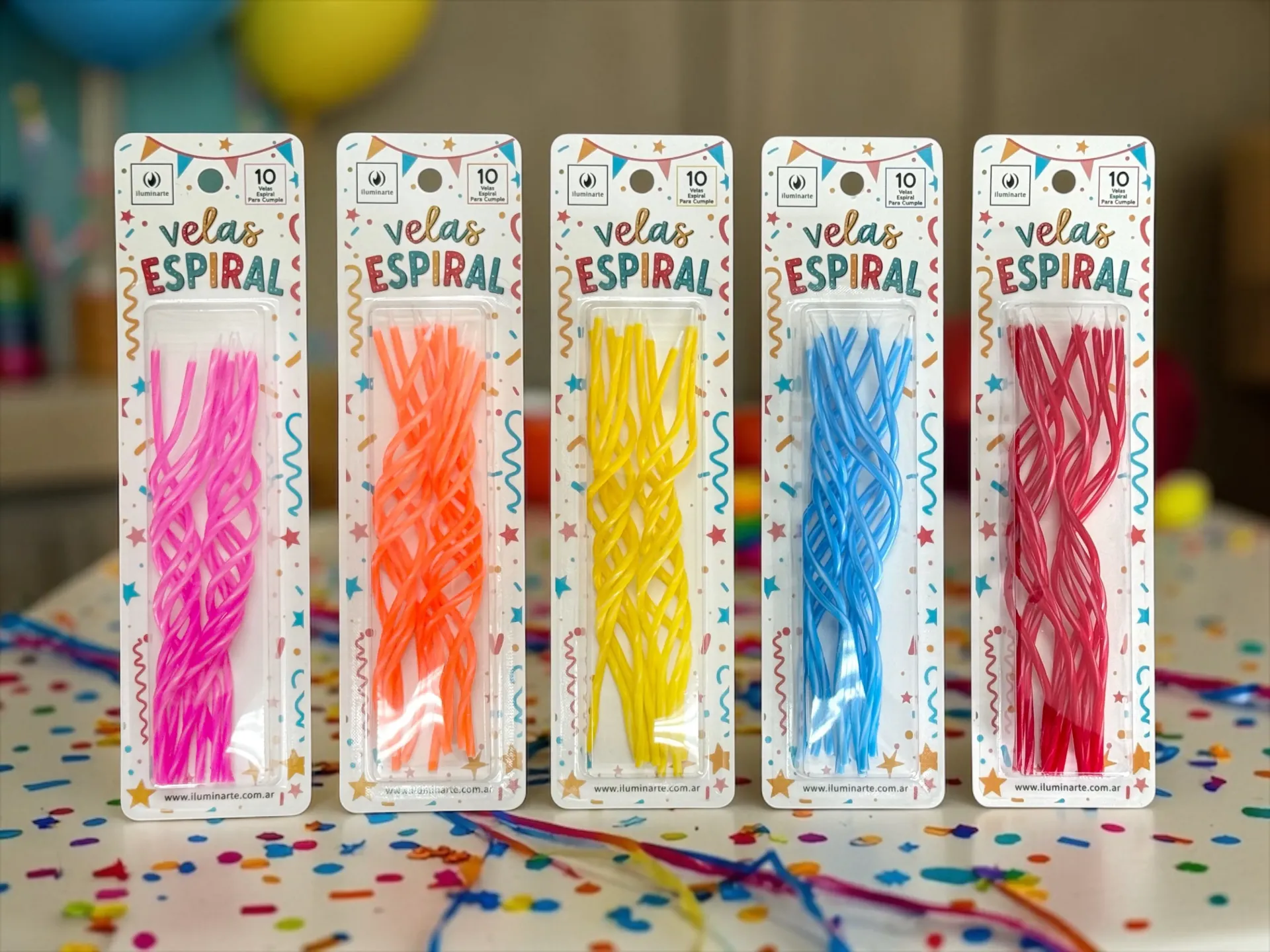 Velas Espiral x 10 unidades (Celeste)