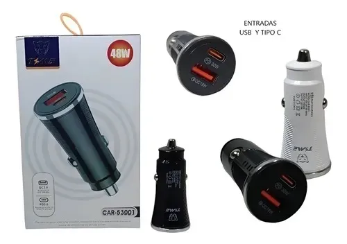 CARGADOR DE AUTO PD 48W+ QC 3.0