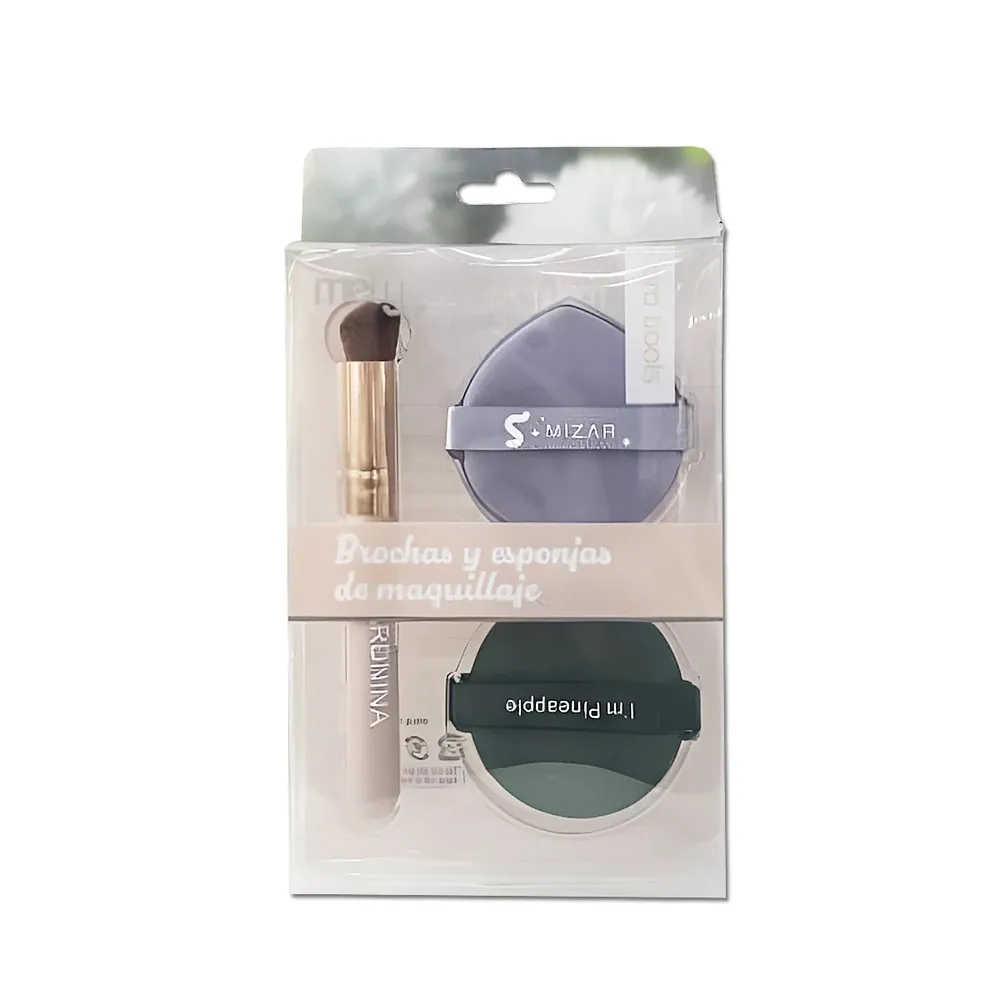 Brocha y esponja para maquillaje Mely