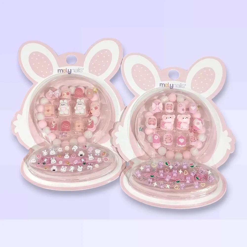 Kit uñas postizas press on para niñas