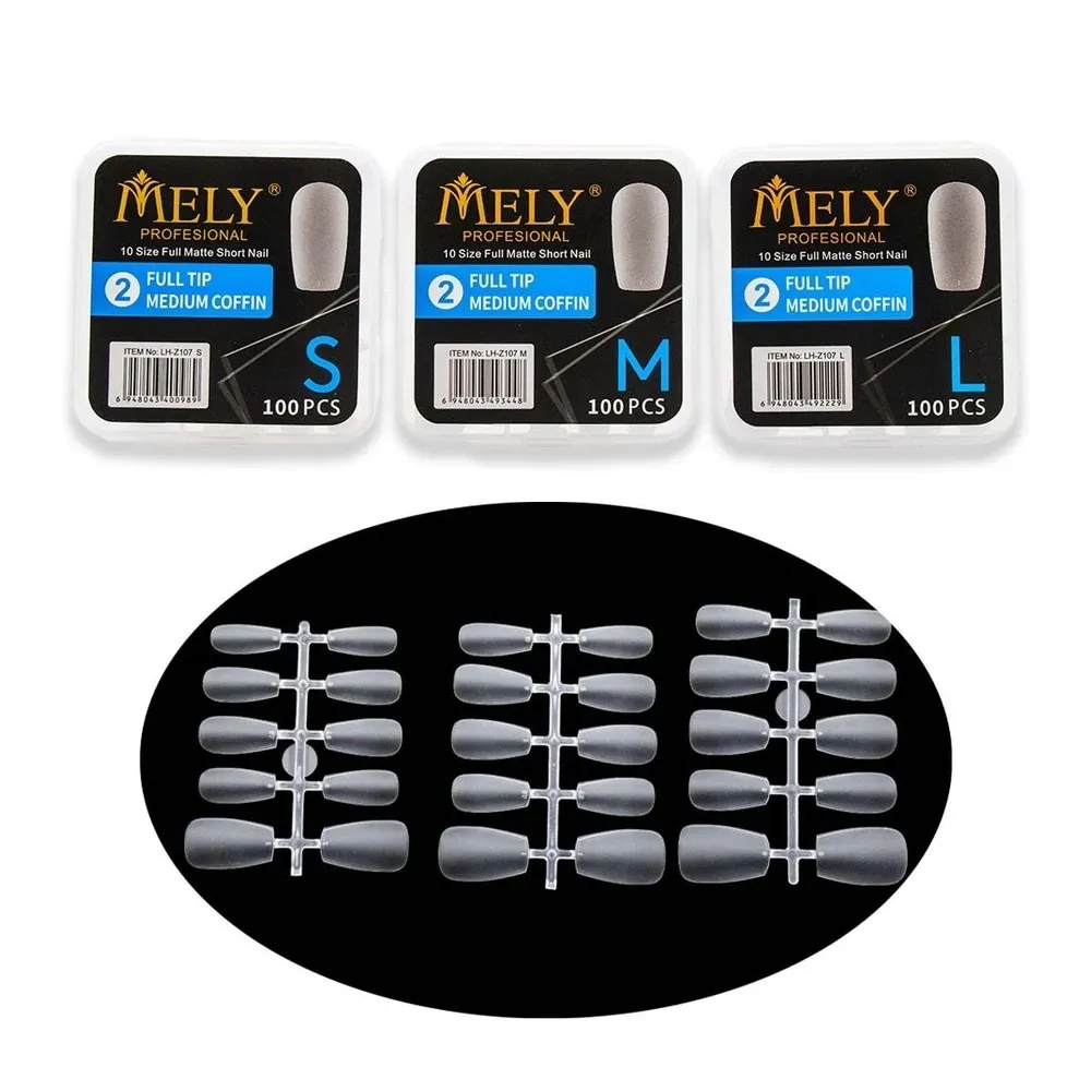 Uñas soft gel x100piezas Mely (Naranja S)